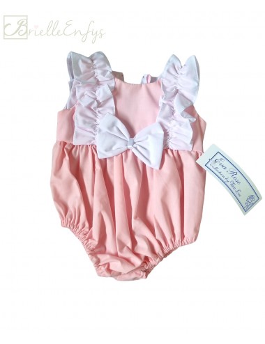 Eva Rose Pink Romper With Bow