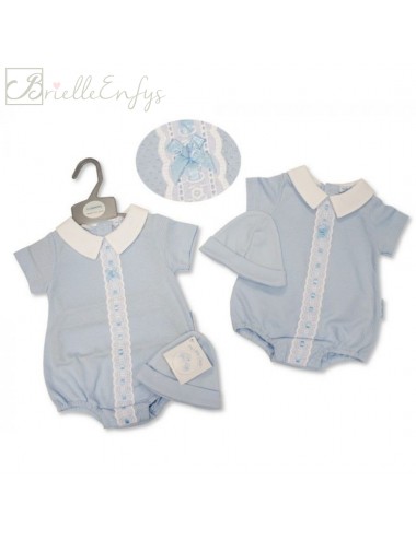 Boys Blue Lace Romper And...