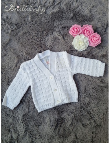 Knitted White Cardigan With...