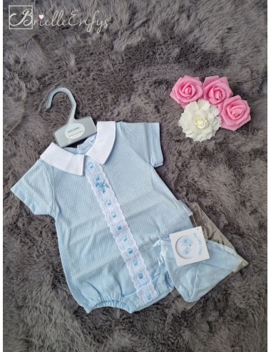 Boys Blue Lace Romper And...