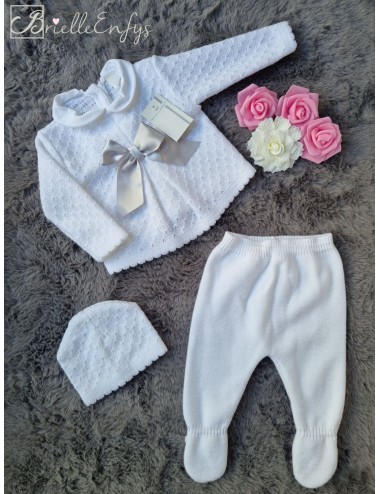 Knitted White Two Piece Set...