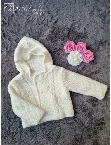 Knitted Cream Thick Cardigan
