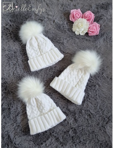 Knitted White Bobble Hat
