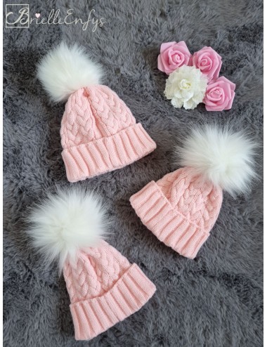 Knitted Pink Bobble Hat