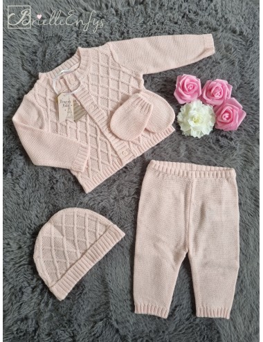 Knitted Pink Four Piece Set...
