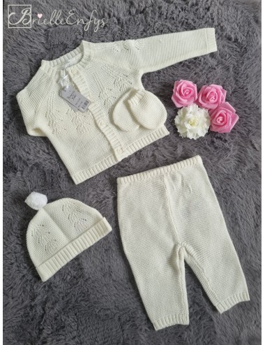 Cream Four Piece Knitted Set
