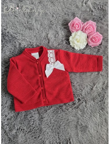 Pex Red Cardigan With Lace...