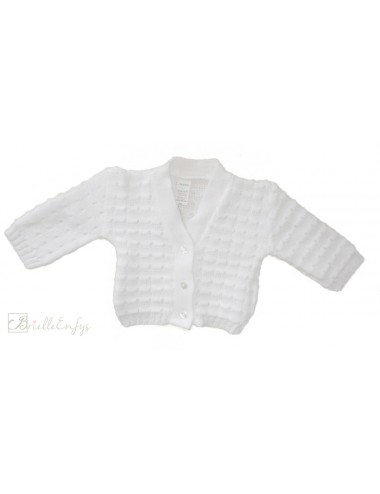Knitted White Cardigan With...