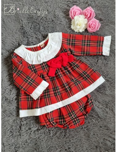 Red Tartan Dress With White...