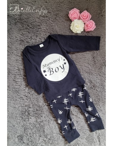 Navy Blue Mummys Boy Slogan...