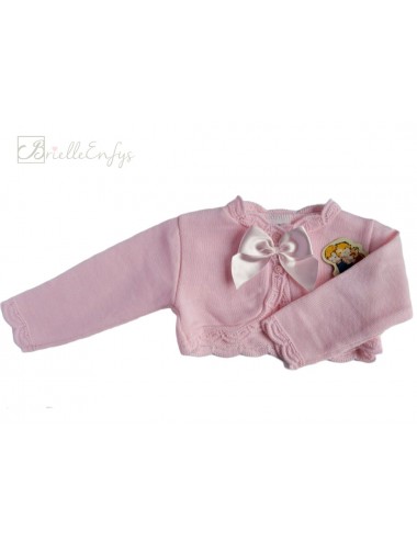 Pink Bollero Cardigan With Bow